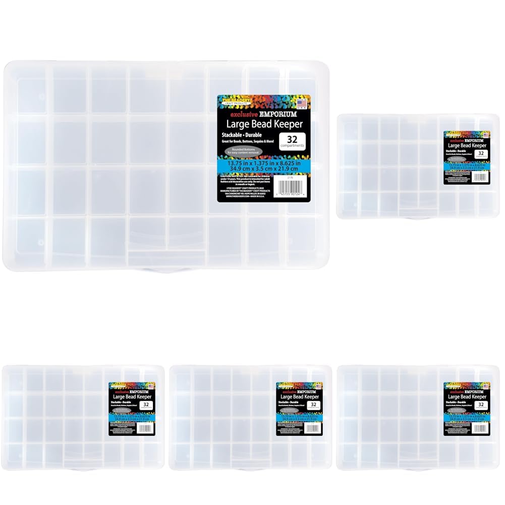 The Beadery - Large Bead Keeper Storage Box, 32 Compartment - 2176