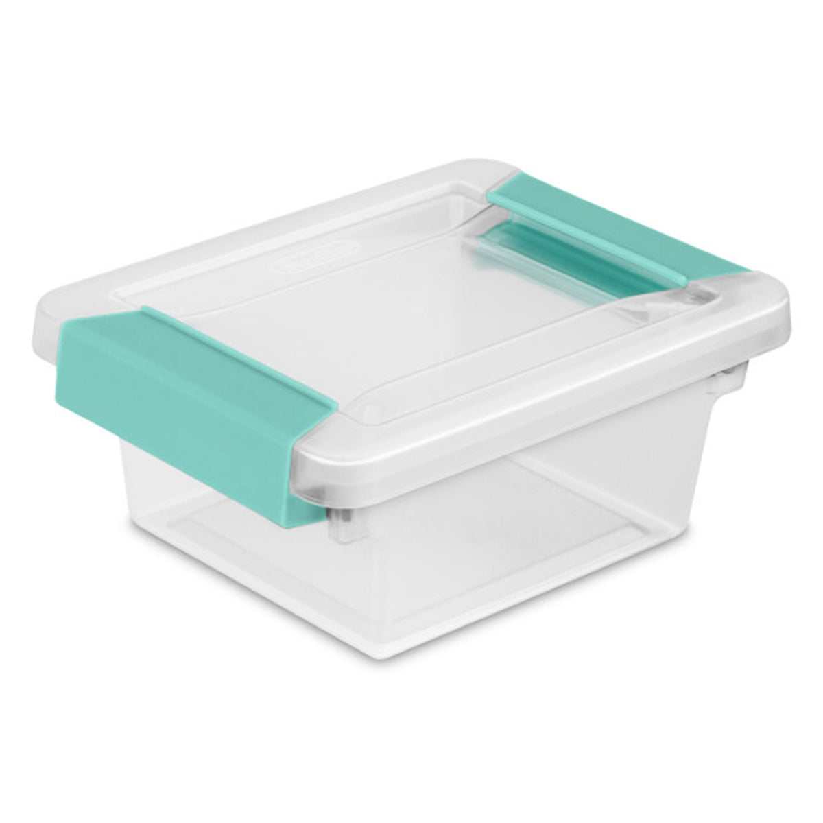 Sterilite Small Clip Box, Stackable Small Storage Bin with Latching Lid, Plastic Container to Organize Office, Crafts, Clear Base and Lid, (Pack of 6)