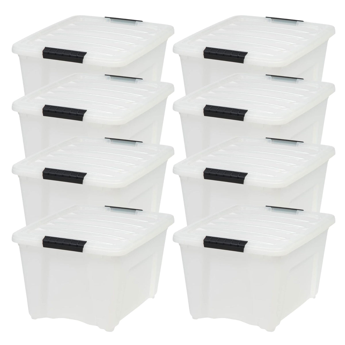 IRIS USA 4-Pack 13 Quart Storage Bins with Lids, Clear