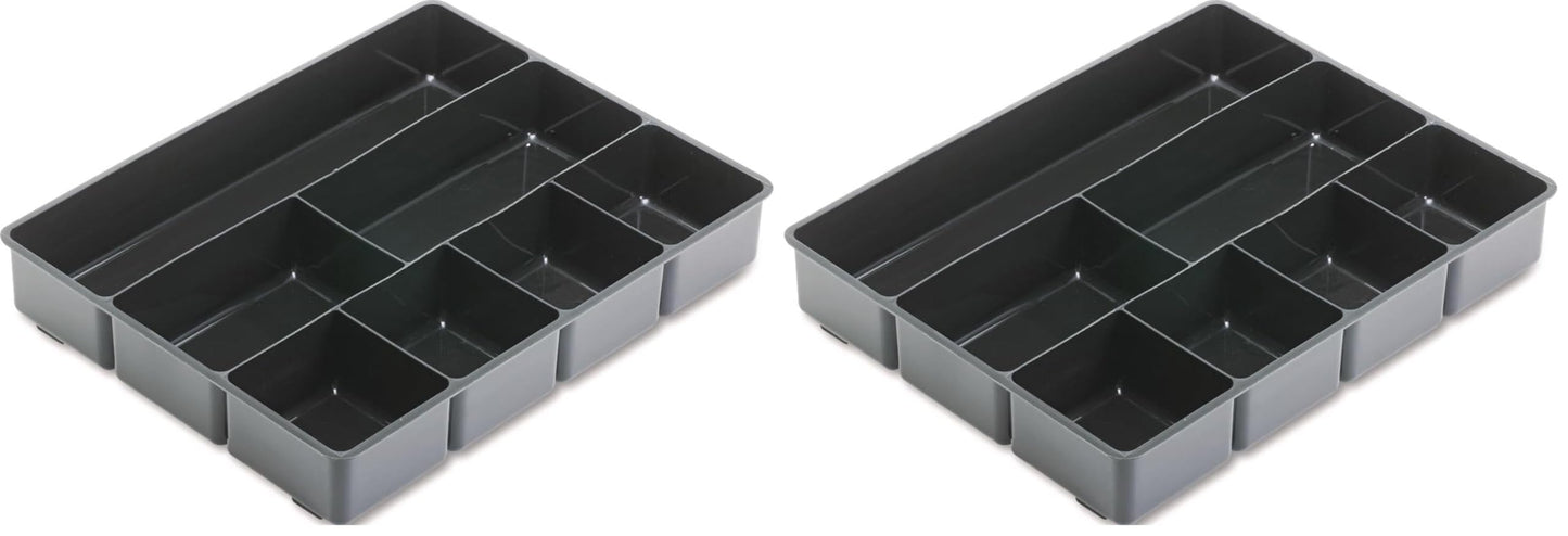 Rubbermaid Extra Deep Desk Drawer Director Tray, Plastic, 11.875 x 15 x 2.5 Inches, Black