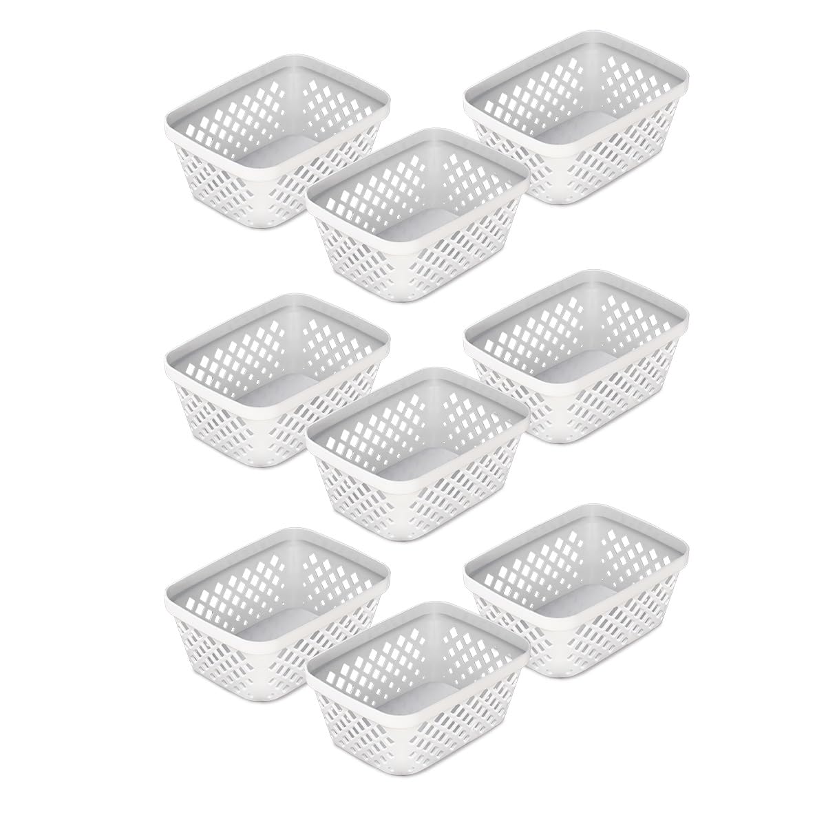 Glad Plastic Storage Basket Set - Multipurpose Drawer Trays, Kitchen Pantry Containers, and Bathroom Bins - 6 Pack Medium Organizers, Grey