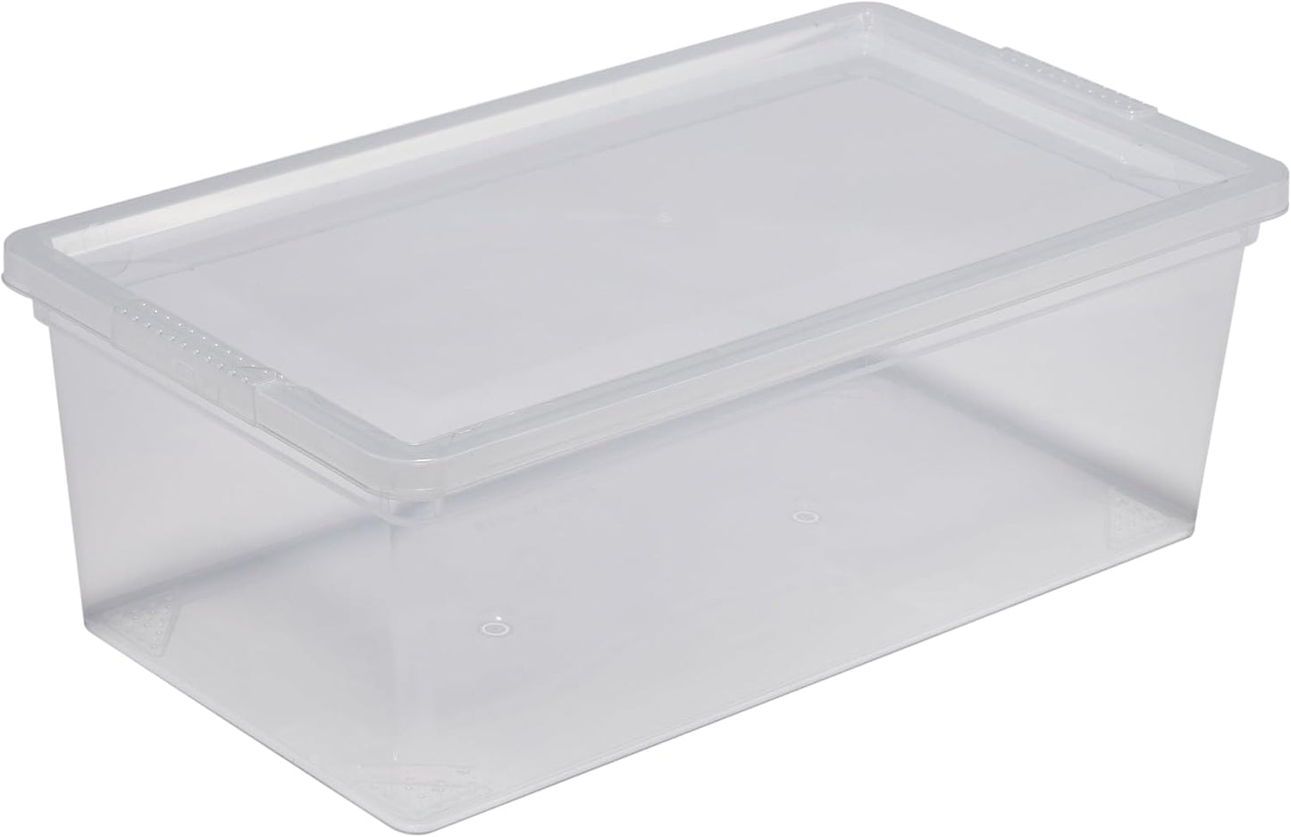 Simplify Storage Bins with Lids | Dimensions: 13.23"x 7.5"x 4.5" |6 Pack| Stackable | Nestable Bins | Great for Clothing | Books | Household Items | Shoes | Home Organization | Clear.