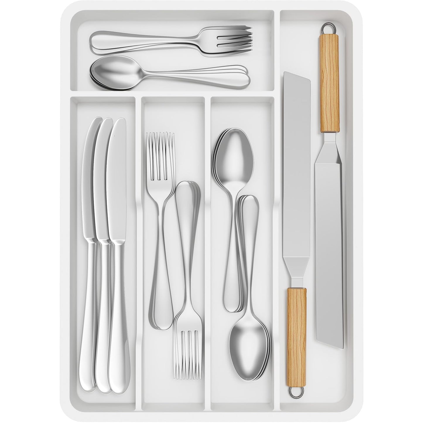 Lifewit Silverware Drawer Organizer Tray, Cutlery Storage for Kitchen