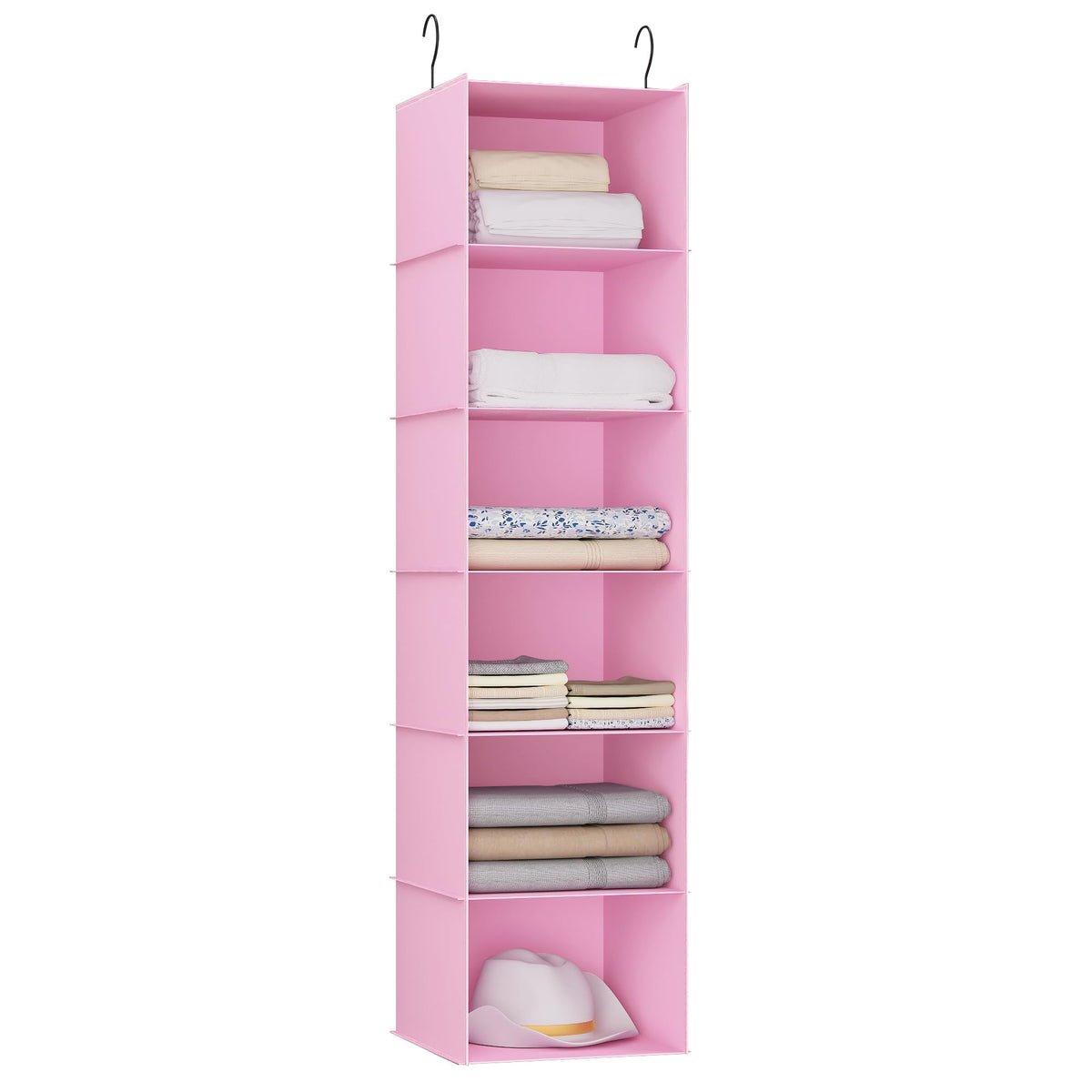 Hanging Closet Organizer 3-Shelf, Oxford Fabric Wardrobe Storage, Gray