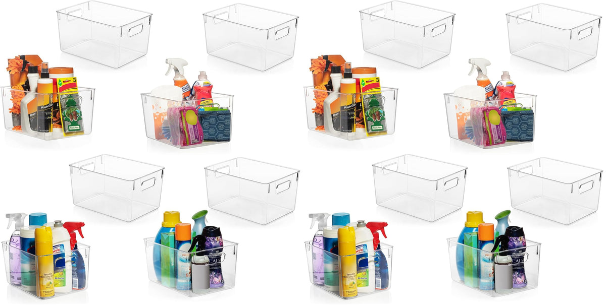 ClearSpace Clear Plastic Storage Bins – Pantry Organizers & Storage Containers, Cabinet Organizer - Home Organization Must Haves for Kitchen, Laundry Room, Office, Closet, Garage & Freezer
