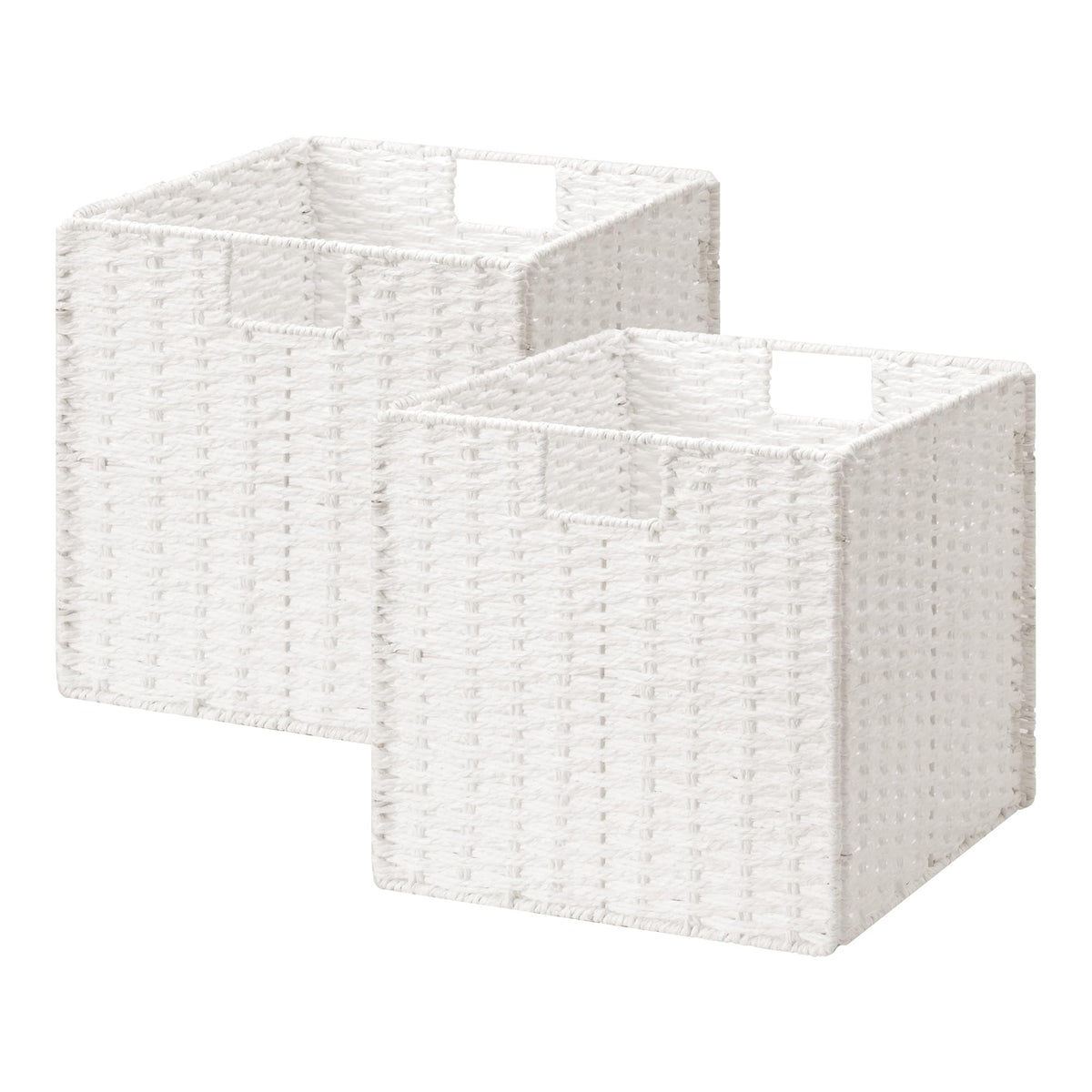 StorageWorks 9 inch Wicker Baskets for Storage, Square Baskets, Natural