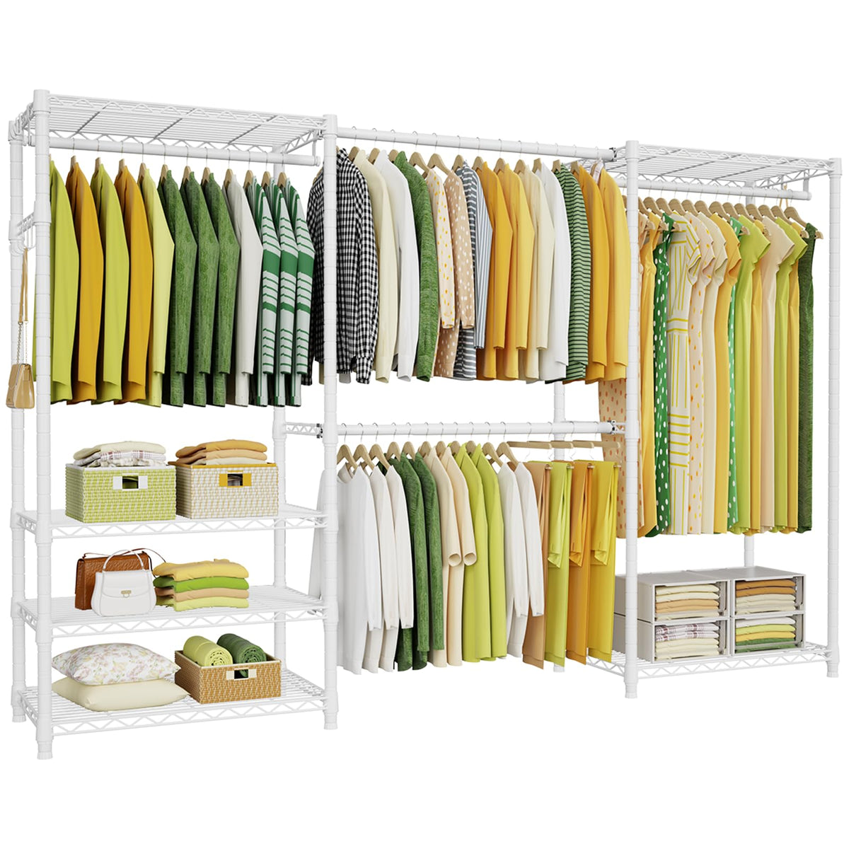 Ulif E1 Heavy Duty Closet Garment Rack, Easy to Assemble Wardrobe, Black