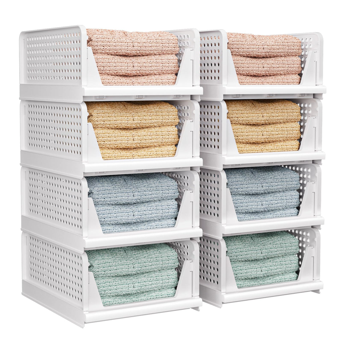 CTSNSLH 5 Pack Closet Organizers Stackable Storage Box