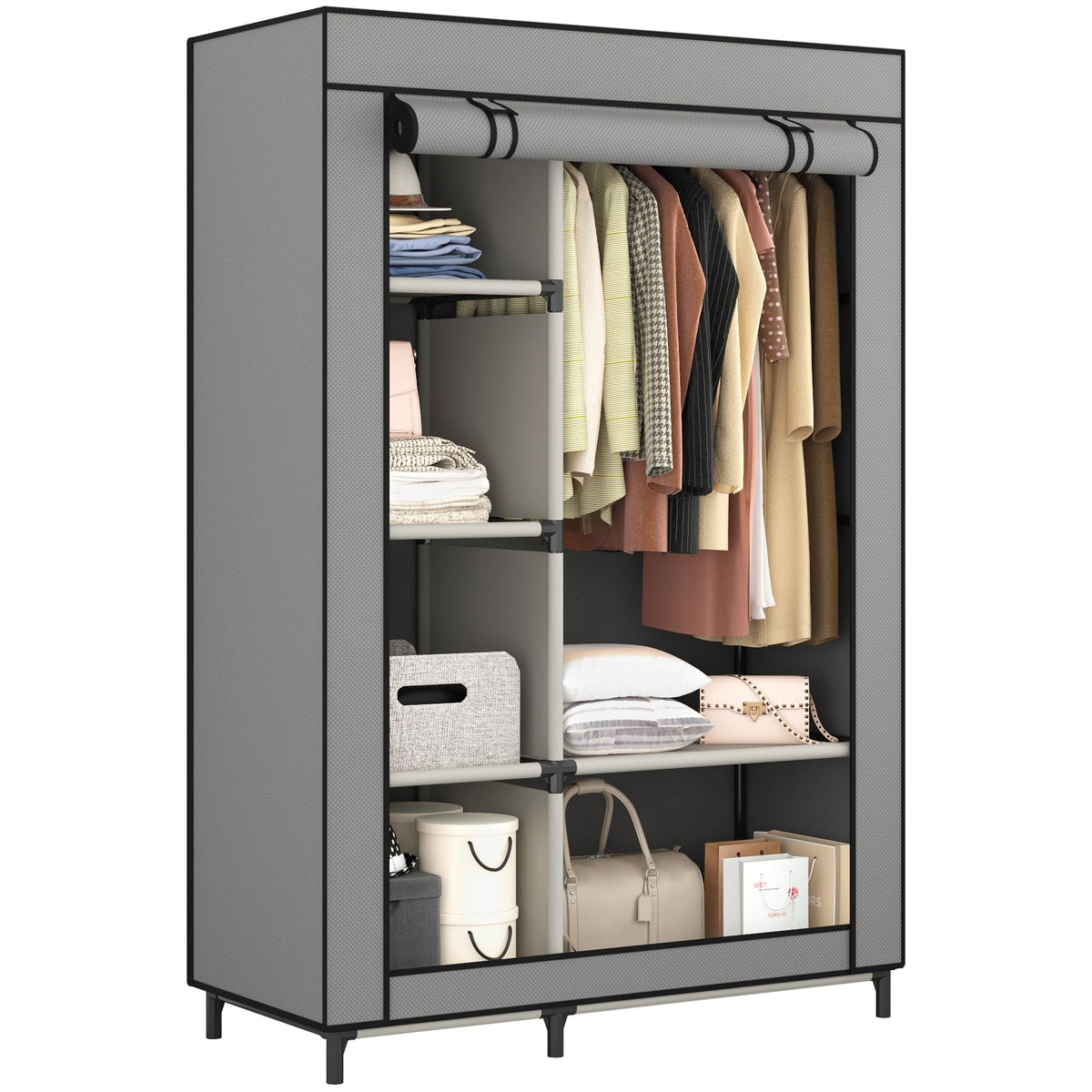 Calmootey Portable Closet Organizer, Space-Saving Storage System for Home