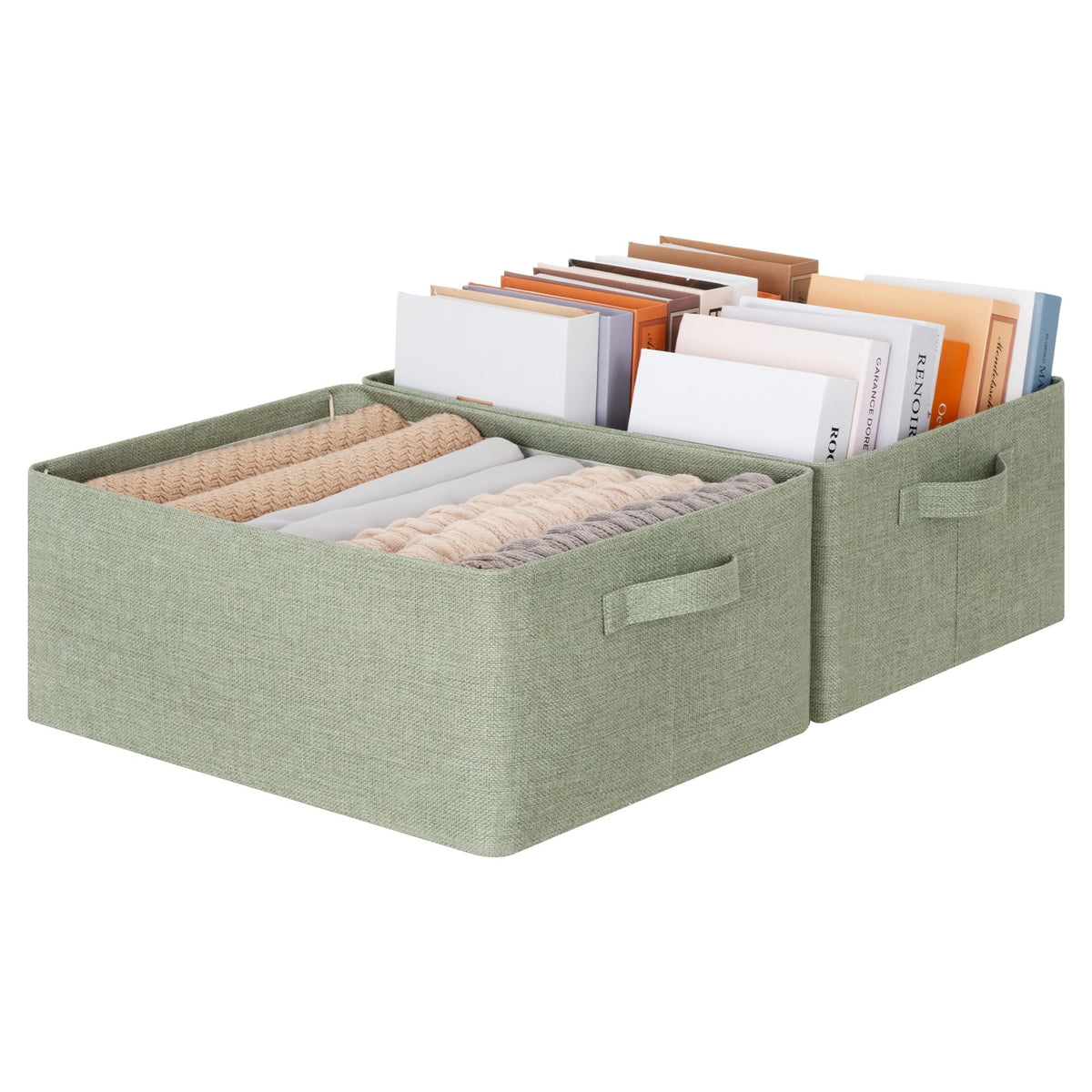 GRANNY SAYS Storage Basket for Shelves, Storage Bins, Light Taupe, 2-Pack