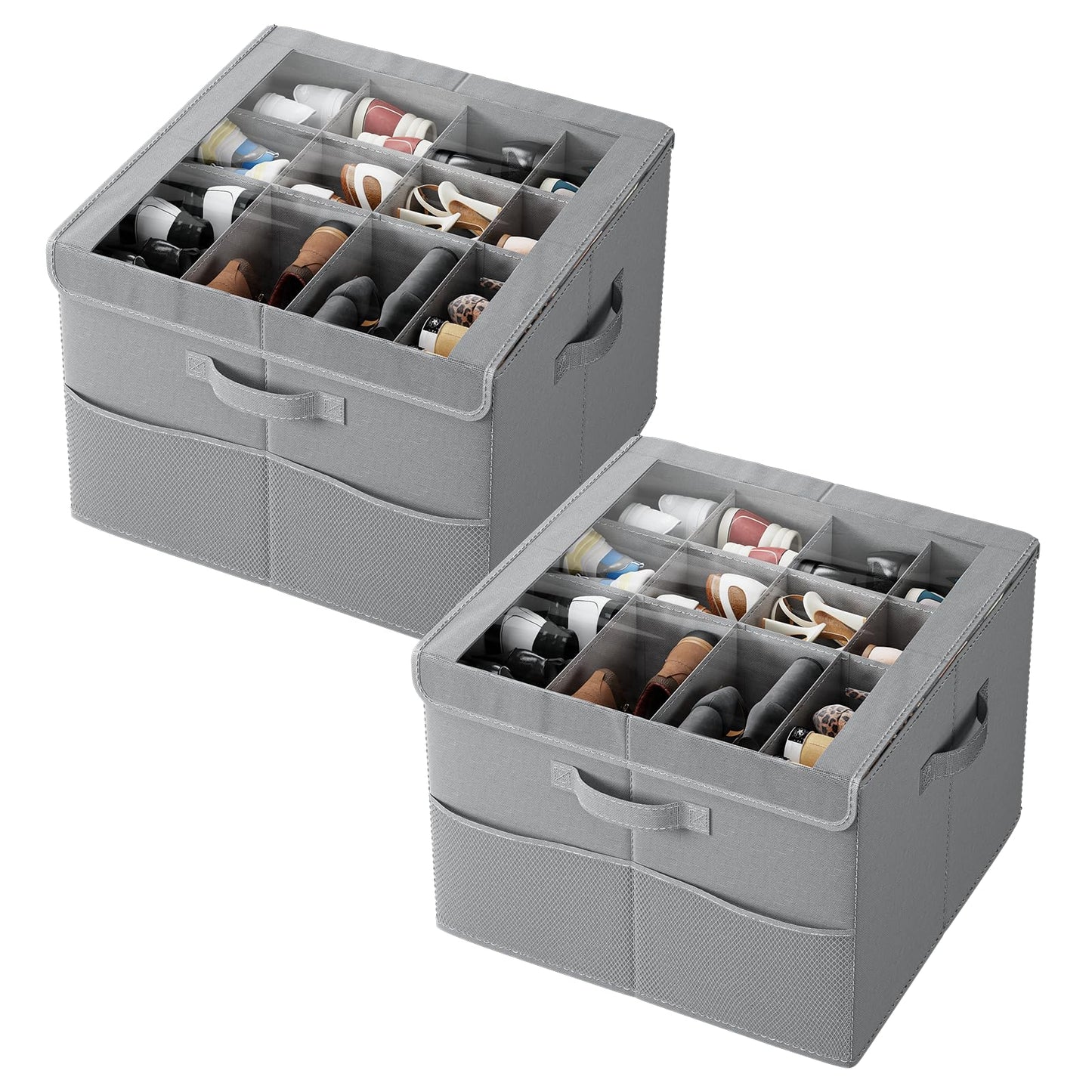PHINOX Shoe Organizer for Closet, Fits up to 16-24 Pairs, 1 Pack, Grey