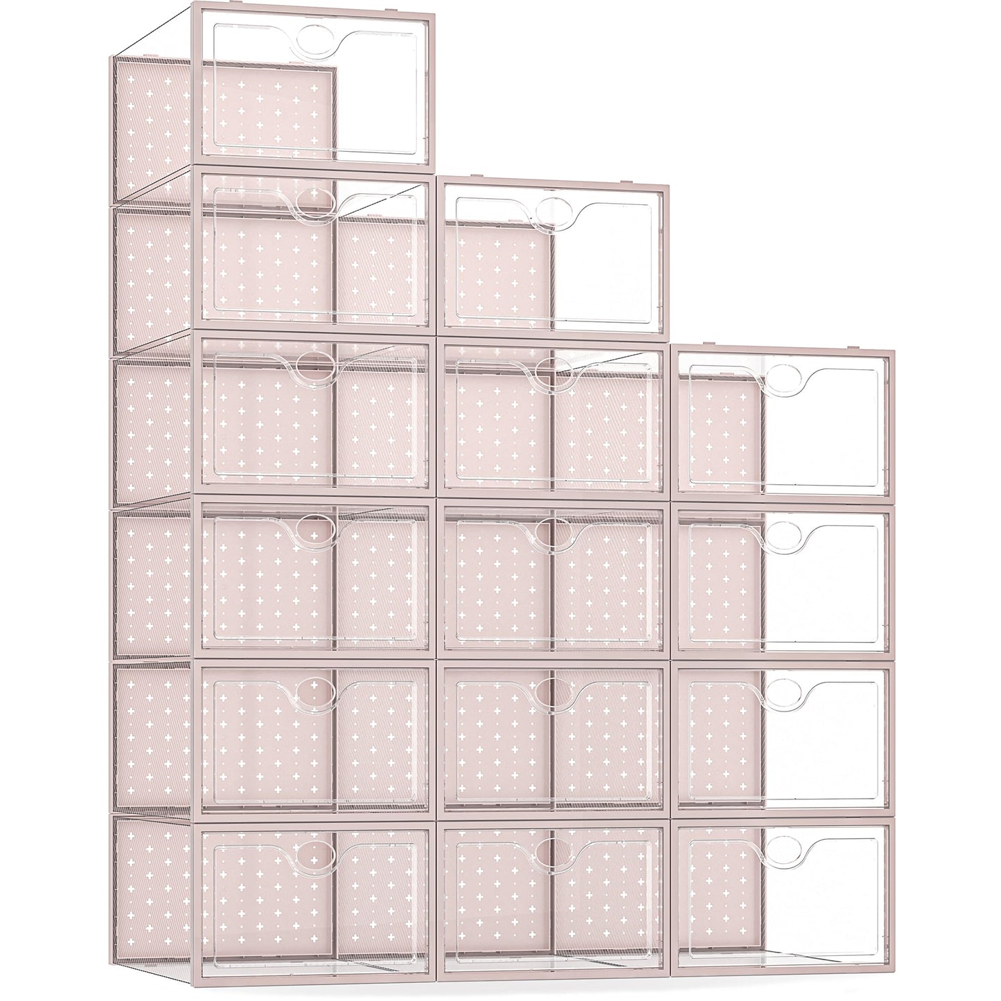 Pinkpum 15 Pack X-Large Shoe Storage Boxes, Shoe Organizer Clear Stackable