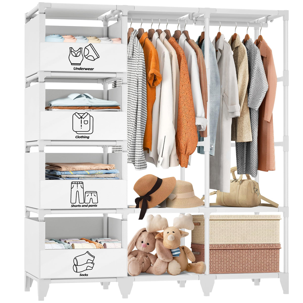 Portable Closet, Easy Assembly, Large Capacity Wardrobe Closet