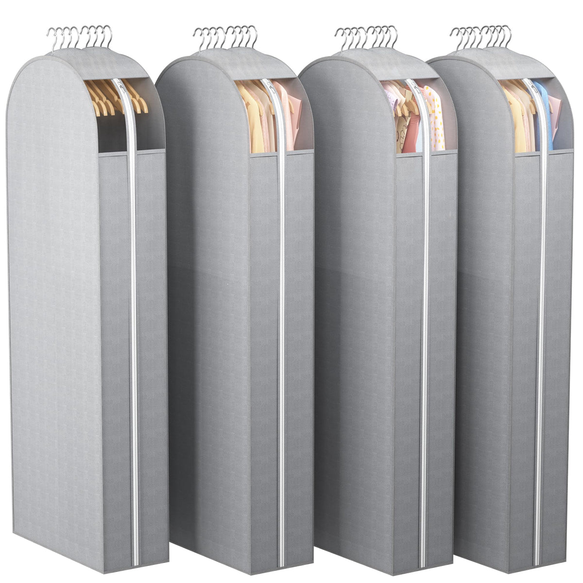 Liuoud Clear Garment Bags for Hanging Clothes 10” Gusseted, 4 Pack, 40”
