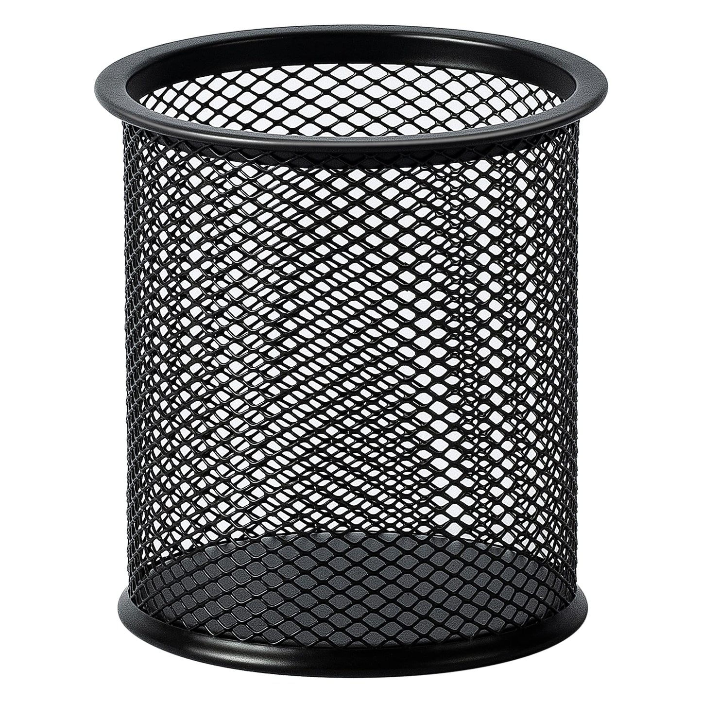 Amazon Basics Magnetic Storage Baskets, Mesh Organizers for Office Supplies and Workspace, 6" x 2.5" x 2.2", Black, 3-Pack