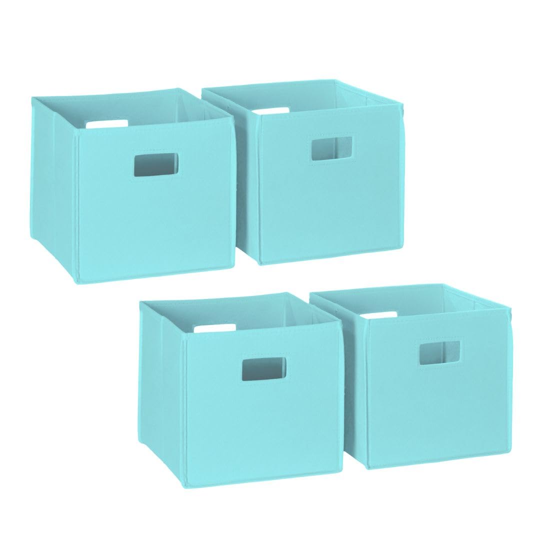 RiverRidge Folding Storage Bins - 2-pack of 10in Tall Taupe Cubes