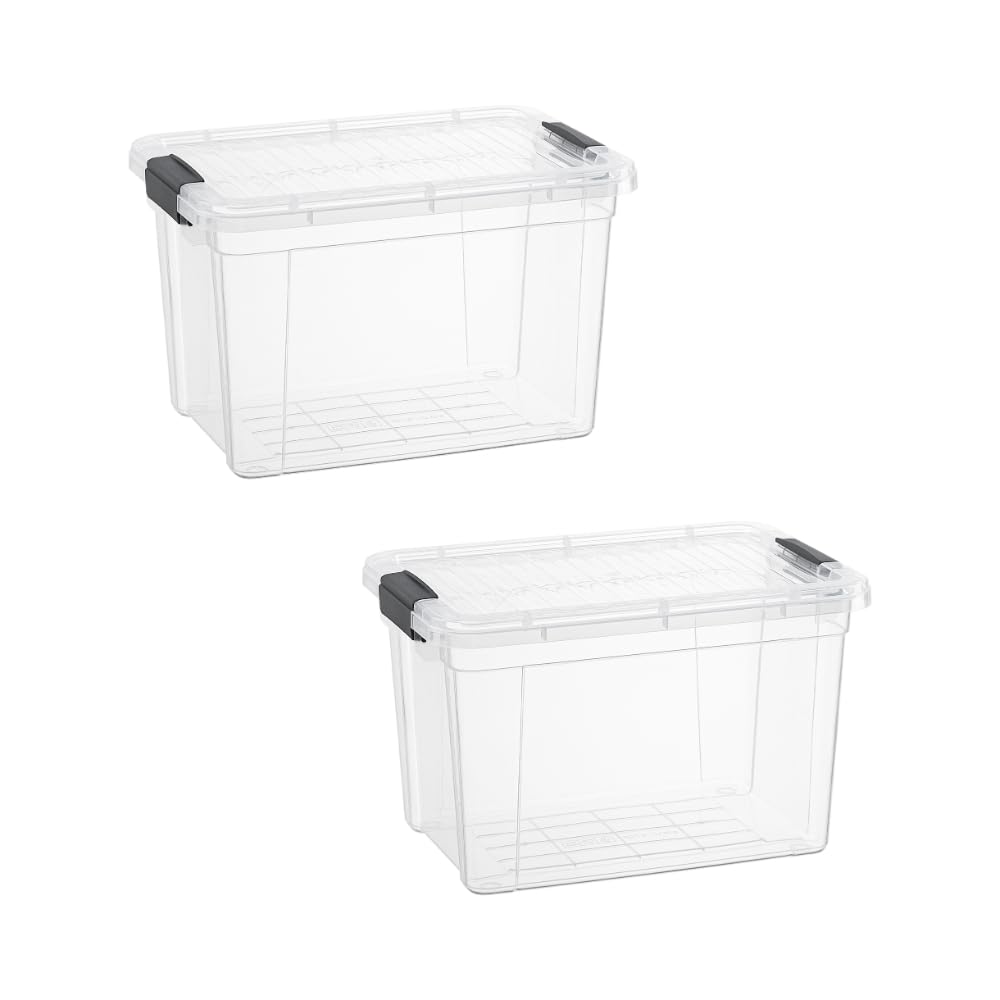 Superio 13.7 Quart Clear Plastic Storage Bin with Lid, Stackable Organizer Box, BPA-Free Storage Container for Home, Garage, School & Office, 1 Pack