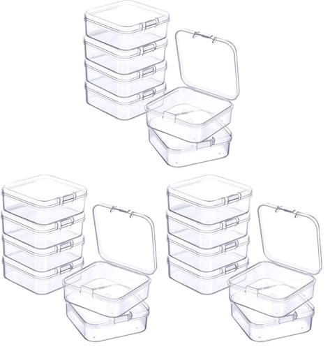 Jetec 6 Pieces Small Clear Plastic Storage Box, 3.3 x 2.1 x 1 Inch