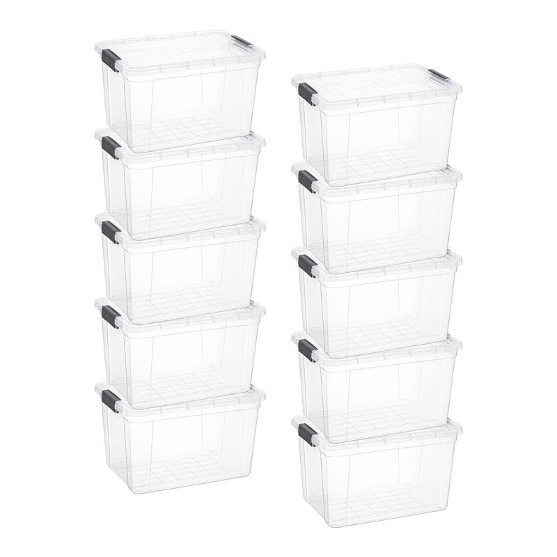 Superio 13.7 Quart Clear Plastic Storage Bin with Lid, Stackable Organizer Box, BPA-Free Storage Container for Home, Garage, School & Office, 1 Pack