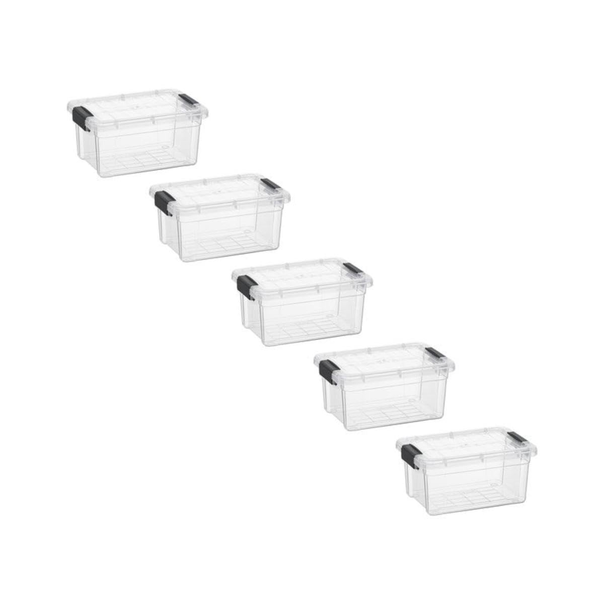 Superio Clear Plastic Storage Bins with Lid, 4.5 Quart Box, Organizing Containers, Stackable Plastic Tote for Home, Garage, Dorm, School, and Office