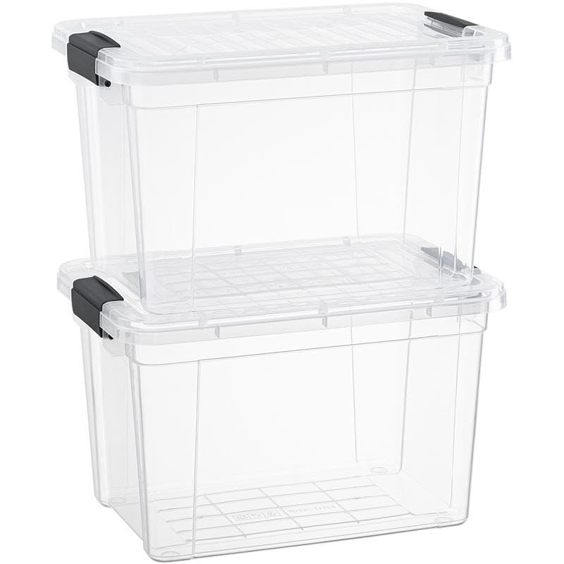 Superio Clear Plastic Storage Bins with Lid, 4.5 Quart Box, Organizing Containers, Stackable Plastic Tote for Home, Garage, Dorm, School, and Office