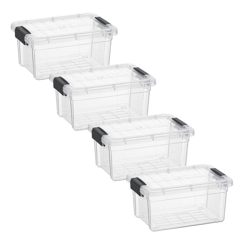 Superio 13.7 Quart Clear Plastic Storage Bin with Lid, Stackable Organizer Box, BPA-Free Storage Container for Home, Garage, School & Office, 1 Pack