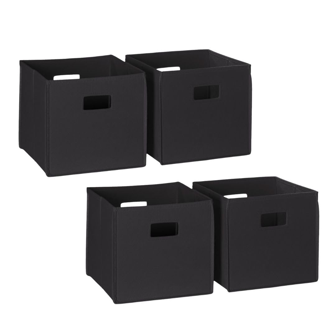 RiverRidge Folding Storage Bins - 2-pack of 10in Tall Taupe Cubes