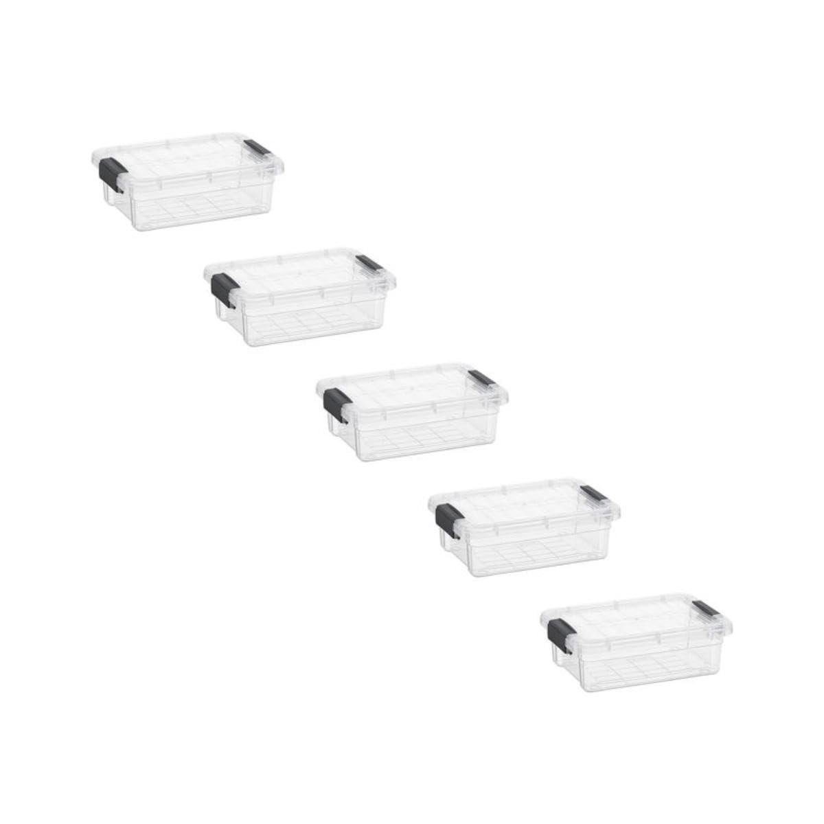 Superio Clear Plastic Storage Bins with Lid, 4.5 Quart Box, Organizing Containers, Stackable Plastic Tote for Home, Garage, Dorm, School, and Office