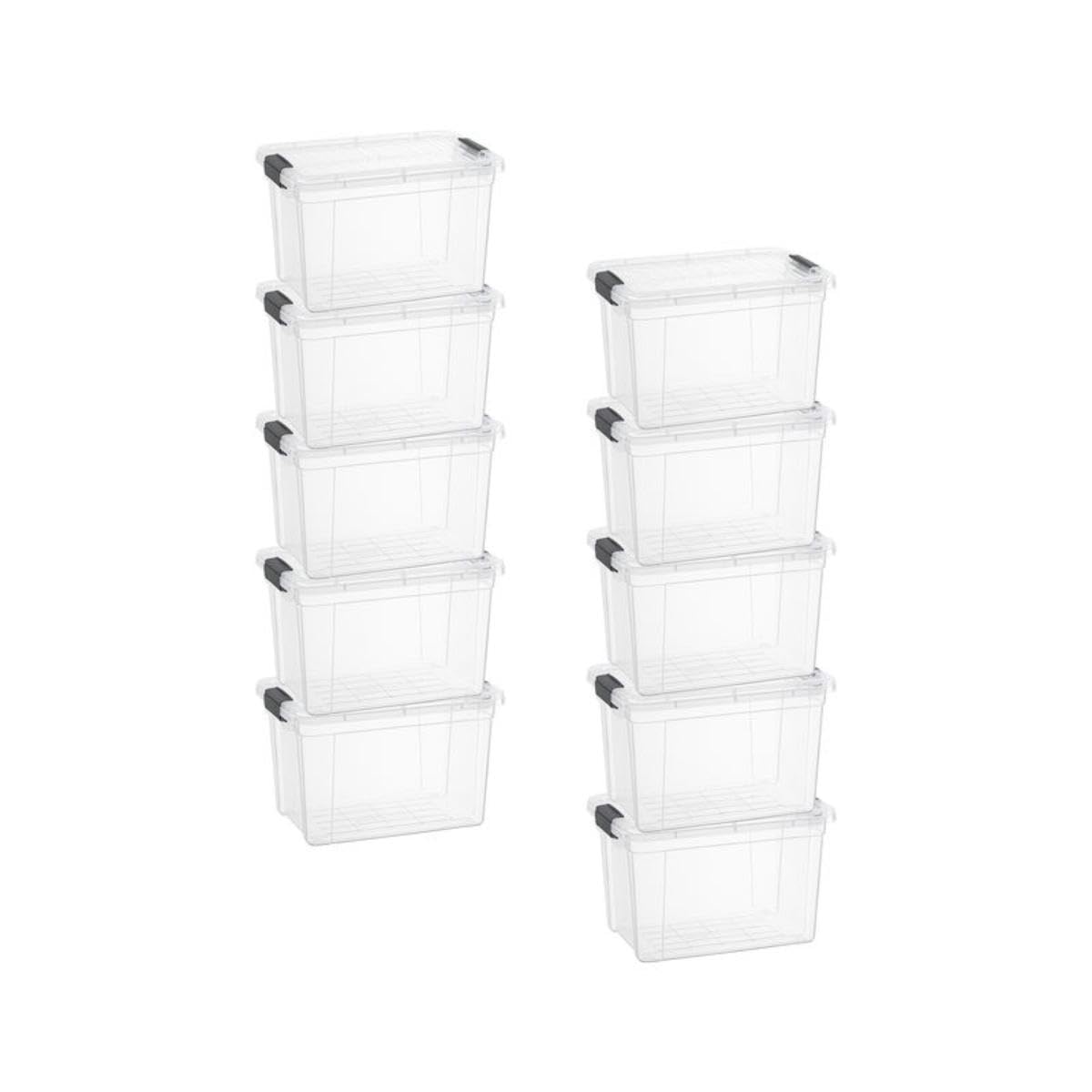 Superio Clear Plastic Storage Bins with Lid, 4.5 Quart Box, Organizing Containers, Stackable Plastic Tote for Home, Garage, Dorm, School, and Office