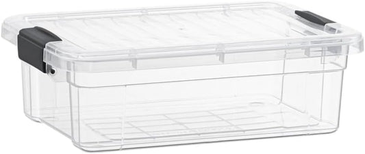 Superio 13.7 Quart Clear Plastic Storage Bin with Lid, Stackable Organizer Box, BPA-Free Storage Container for Home, Garage, School & Office, 1 Pack