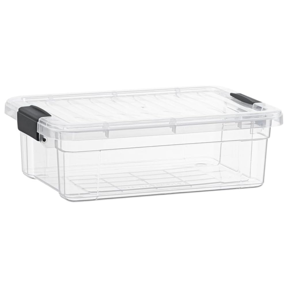 Superio 13.7 Quart Clear Plastic Storage Bin with Lid, Stackable Organizer Box, BPA-Free Storage Container for Home, Garage, School & Office, 1 Pack
