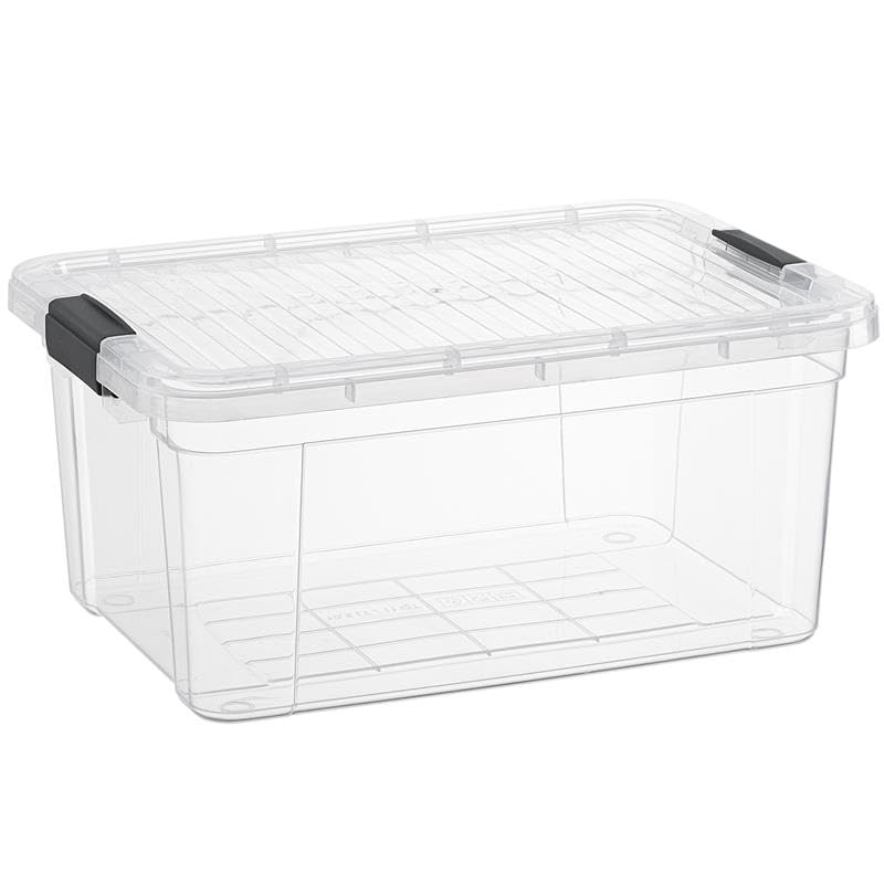 Superio Clear Plastic Storage Bins with Lid, 4.5 Quart Box, Organizing Containers, Stackable Plastic Tote for Home, Garage, Dorm, School, and Office