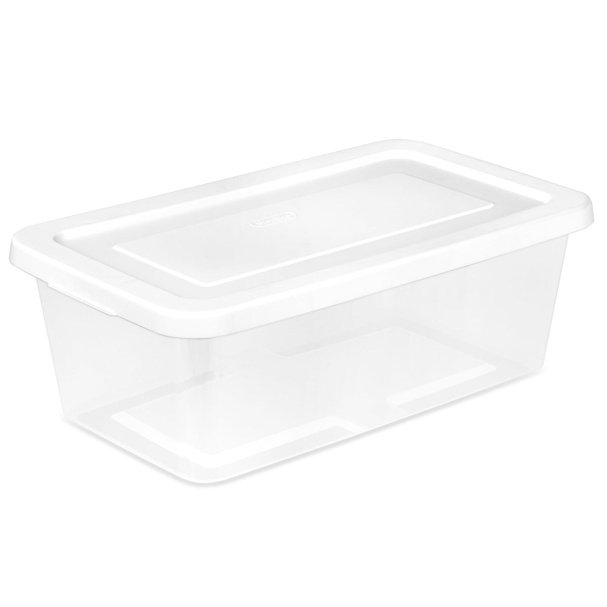 Sterilite Storage Boxes, Stackable Clear Plastic Bins, 6 Quart, 12-Pack