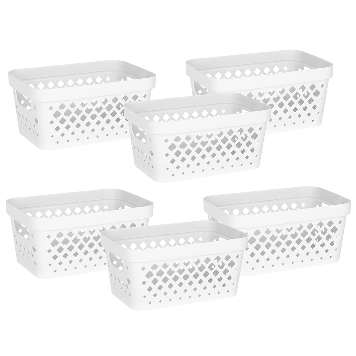 Glad Plastic Baskets for Organizing, Set of 6 | Pantry Storage for Under Counter, Linen Closet, and Bathroom | Nesting Shelf Bins with Handles, 1 Gallon, Sage