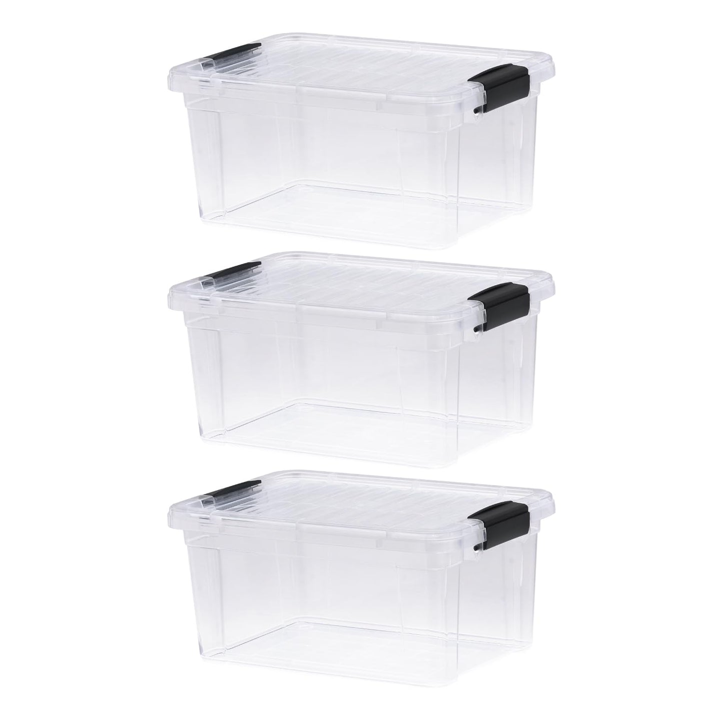 Superio 13.7 Quart Clear Plastic Storage Bin with Lid, Stackable Organizer Box, BPA-Free Storage Container for Home, Garage, School & Office, 1 Pack