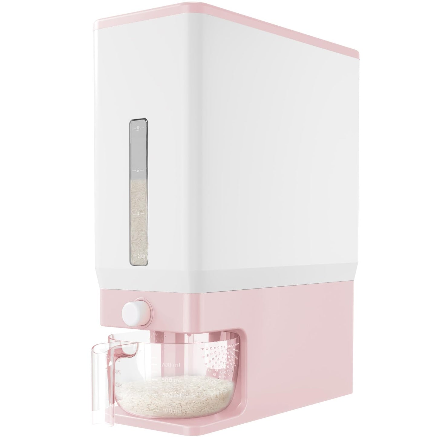 Lifewit Rice Dispenser 25 Lbs, Airtight Storage with Measuring Cup, Grey