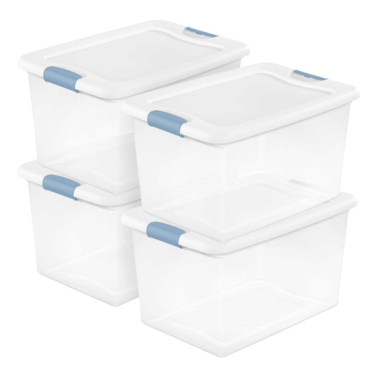 Sterilite Latching Box with Lids for Home and Office, 6 Quart, 12-Pack