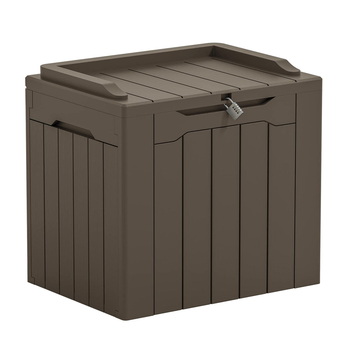 Greesum Outdoor Storage Box 31 Gallon Storage Box with Lid for Patio Furniture, Garden Tools, Pool Supplies, Waterproof and UV Resistant, Lockable, Dark Black