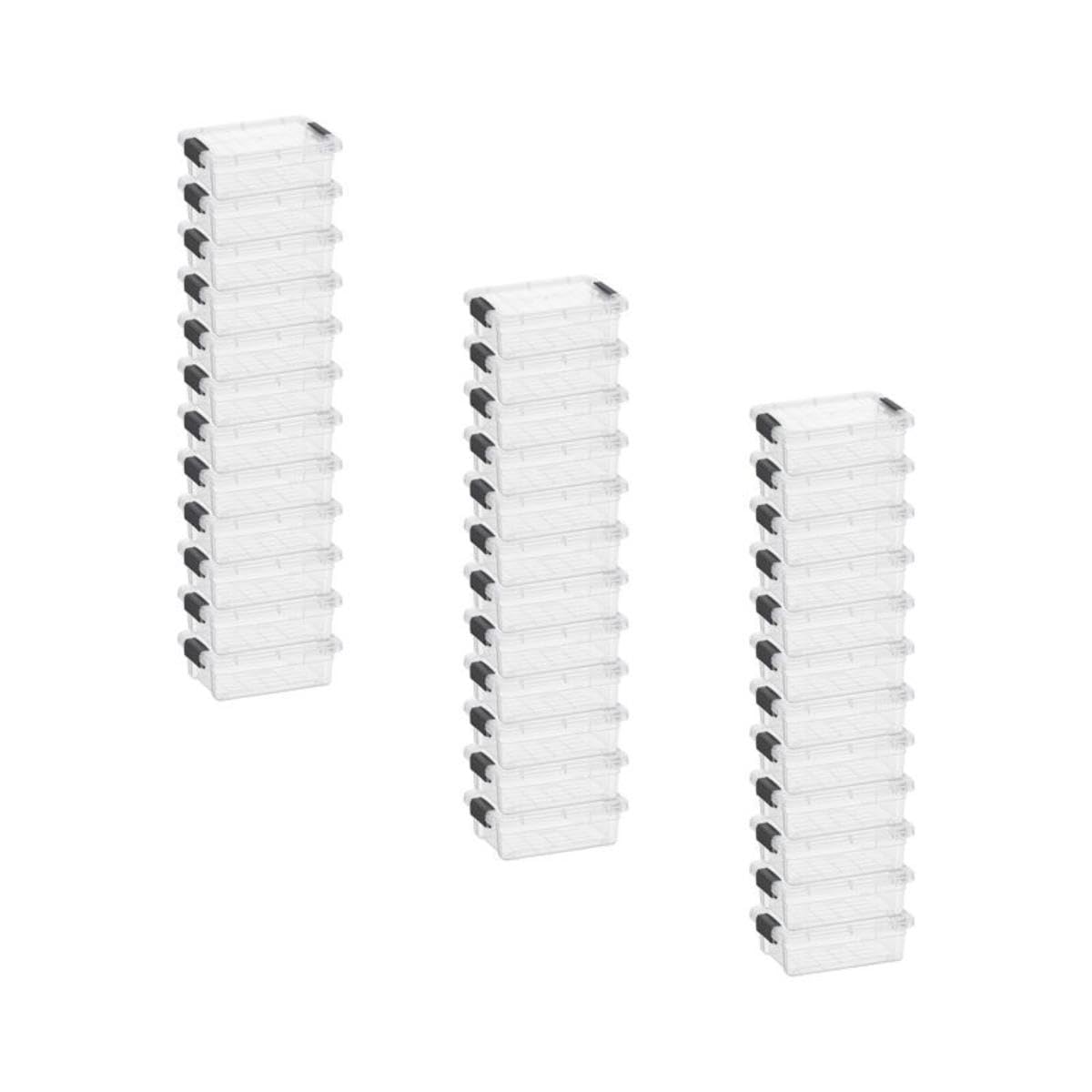 Superio Clear Plastic Storage Bins with Lid, 4.5 Quart Box, Organizing Containers, Stackable Plastic Tote for Home, Garage, Dorm, School, and Office