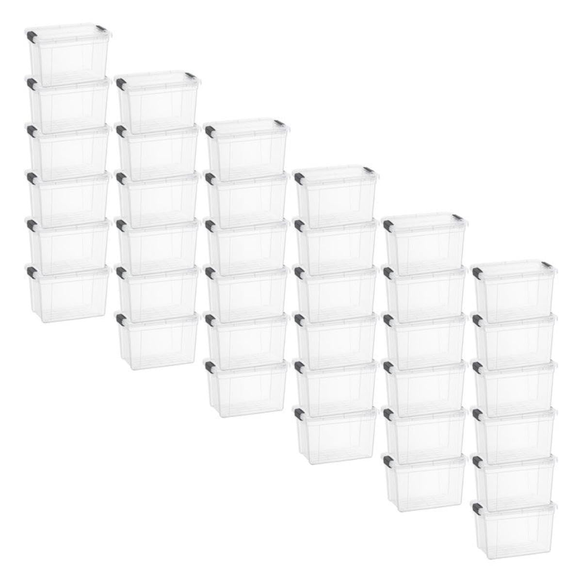 Superio Clear Plastic Storage Bins with Lid, 4.5 Quart Box, Organizing Containers, Stackable Plastic Tote for Home, Garage, Dorm, School, and Office