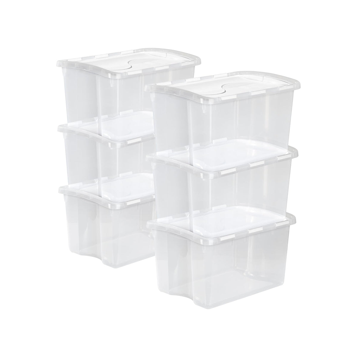 Sterilite Storage Boxes, Stackable Clear Plastic Bins, 6 Quart, 12-Pack