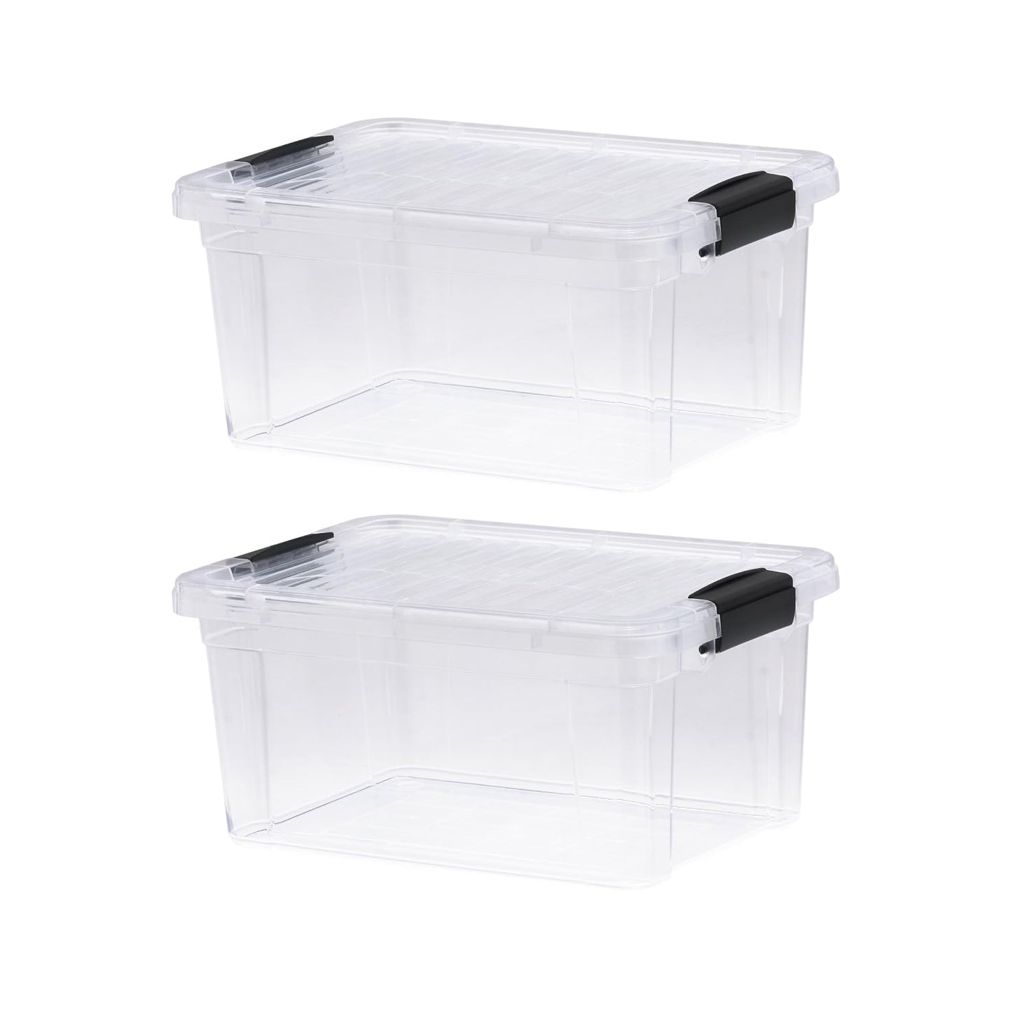 Superio 13.7 Quart Clear Plastic Storage Bin with Lid, Stackable Organizer Box, BPA-Free Storage Container for Home, Garage, School & Office, 1 Pack