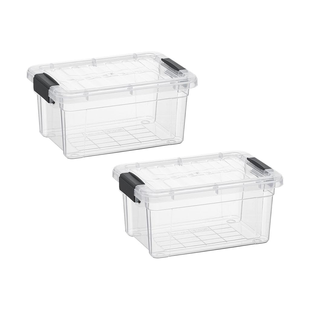 Superio Clear Plastic Storage Bins with Lid, 4.5 Quart Box, Organizing Containers, Stackable Plastic Tote for Home, Garage, Dorm, School, and Office