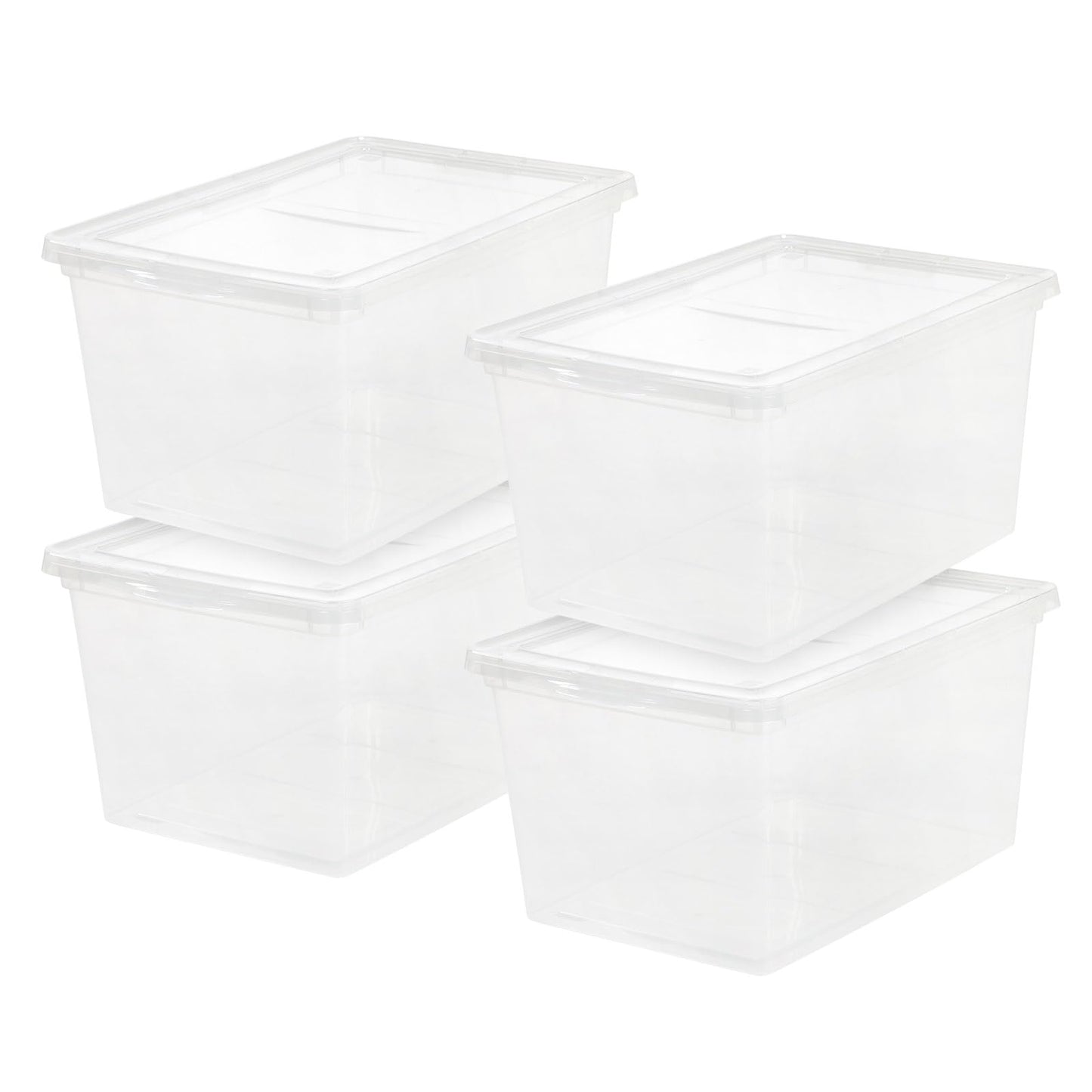 IRIS USA 12-Pack 7 Qt Storage Bins with Lids, Clear, Stackable