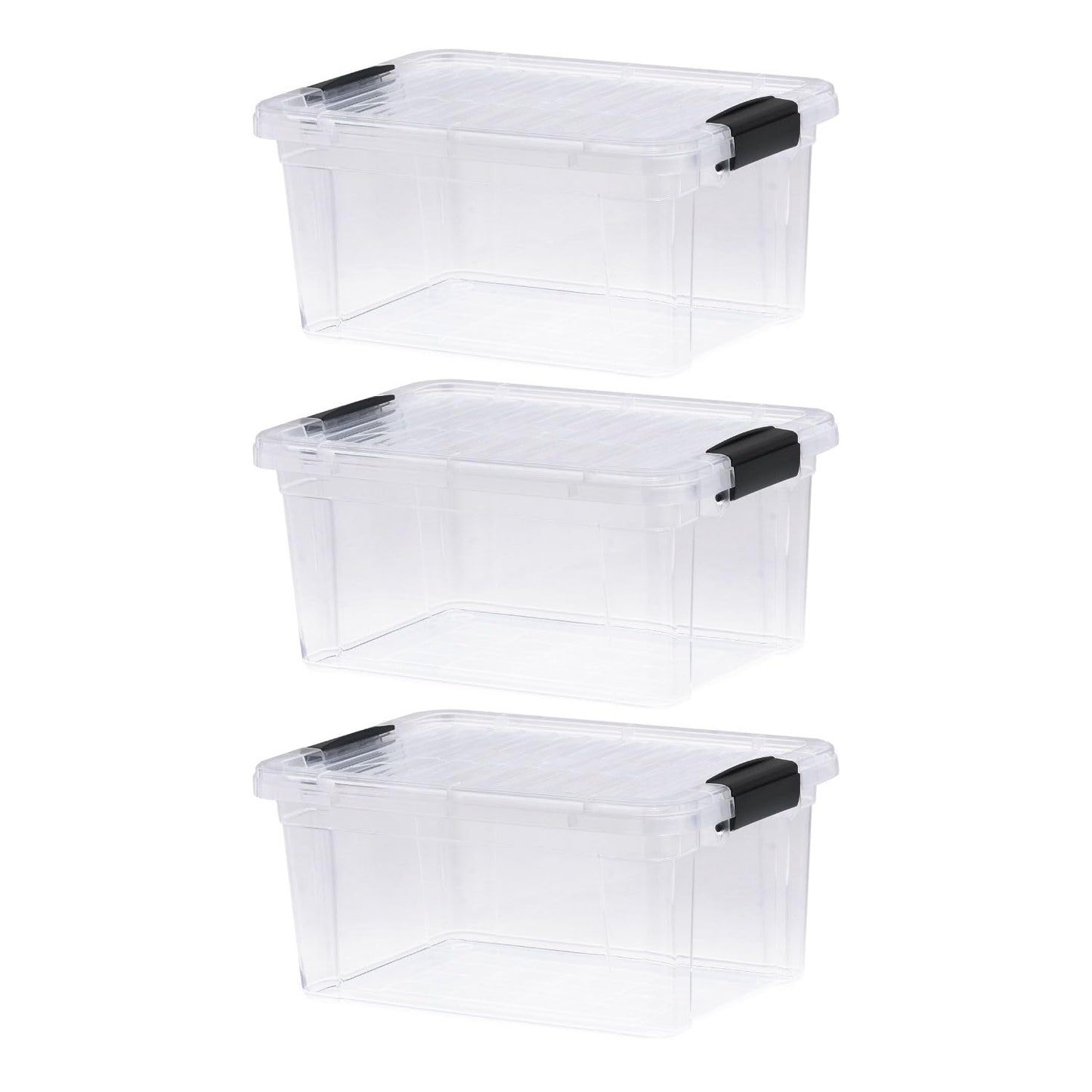 Superio Clear Plastic Storage Bins with Lid, 4.5 Quart Box, Organizing Containers, Stackable Plastic Tote for Home, Garage, Dorm, School, and Office