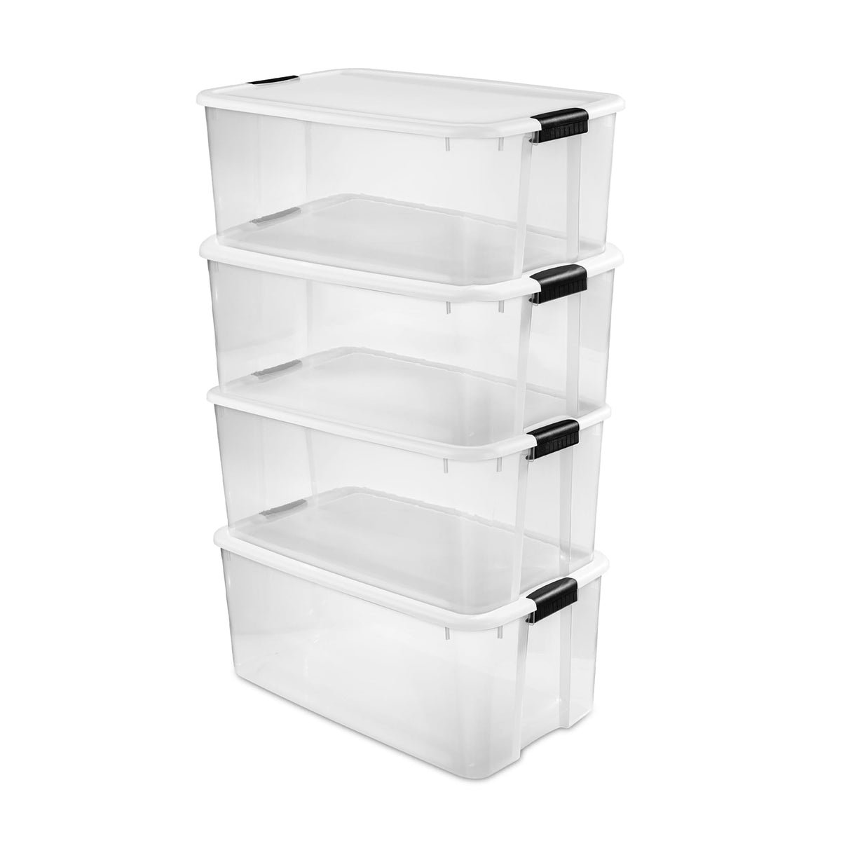 Sterilite Ultra Latch Box with Lids for Home and Office, 70 Quart, 4-Pack