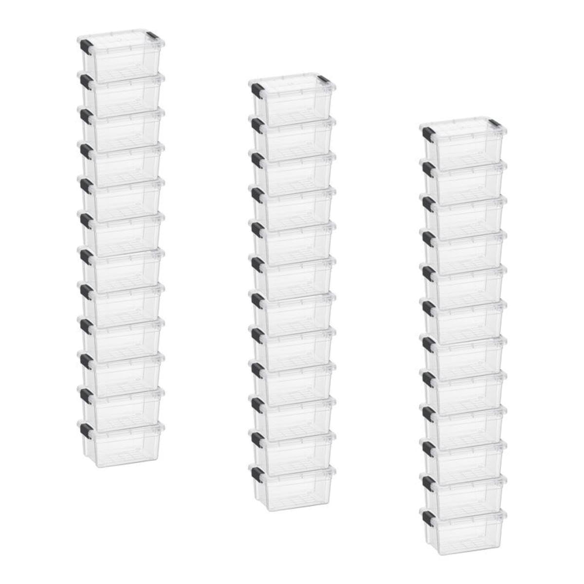 Superio Clear Plastic Storage Bins with Lid, 4.5 Quart Box, Organizing Containers, Stackable Plastic Tote for Home, Garage, Dorm, School, and Office
