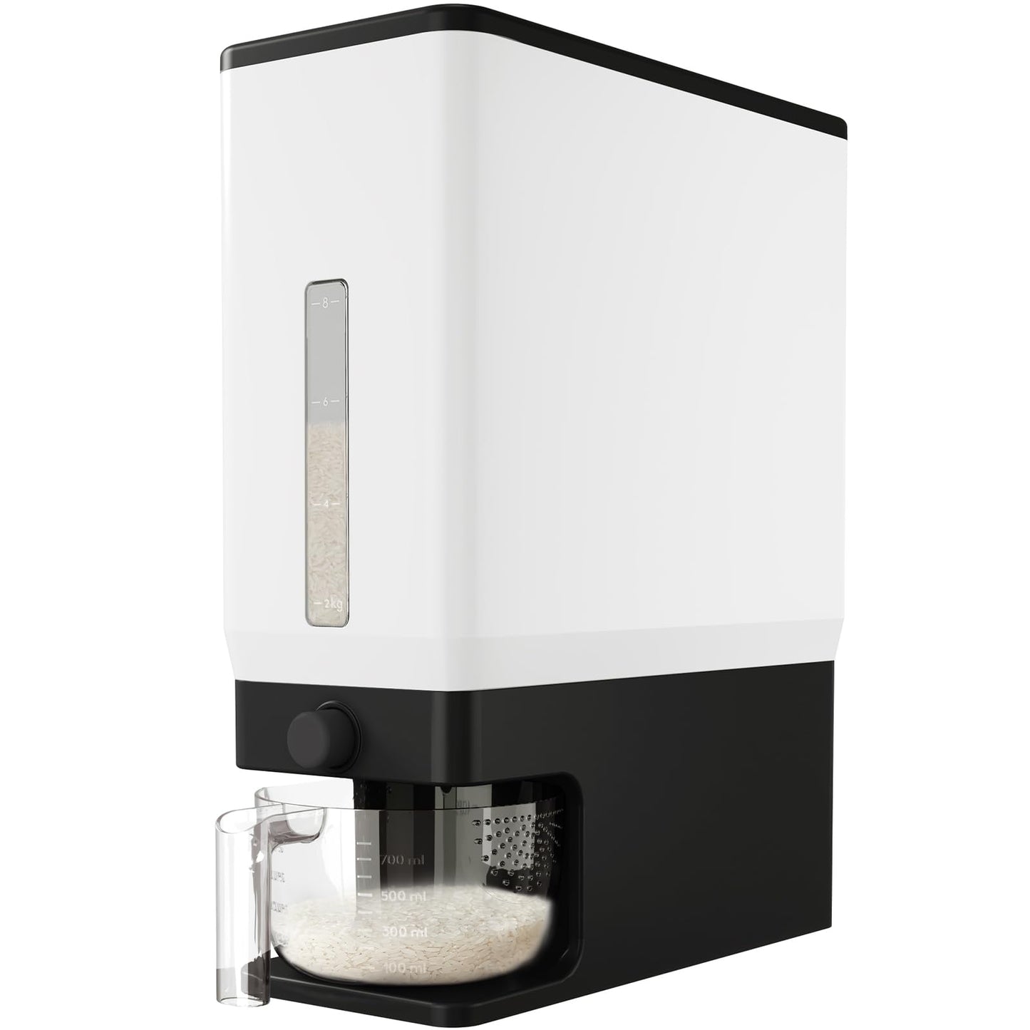 Lifewit Rice Dispenser 25 Lbs, Airtight Storage with Measuring Cup, Grey
