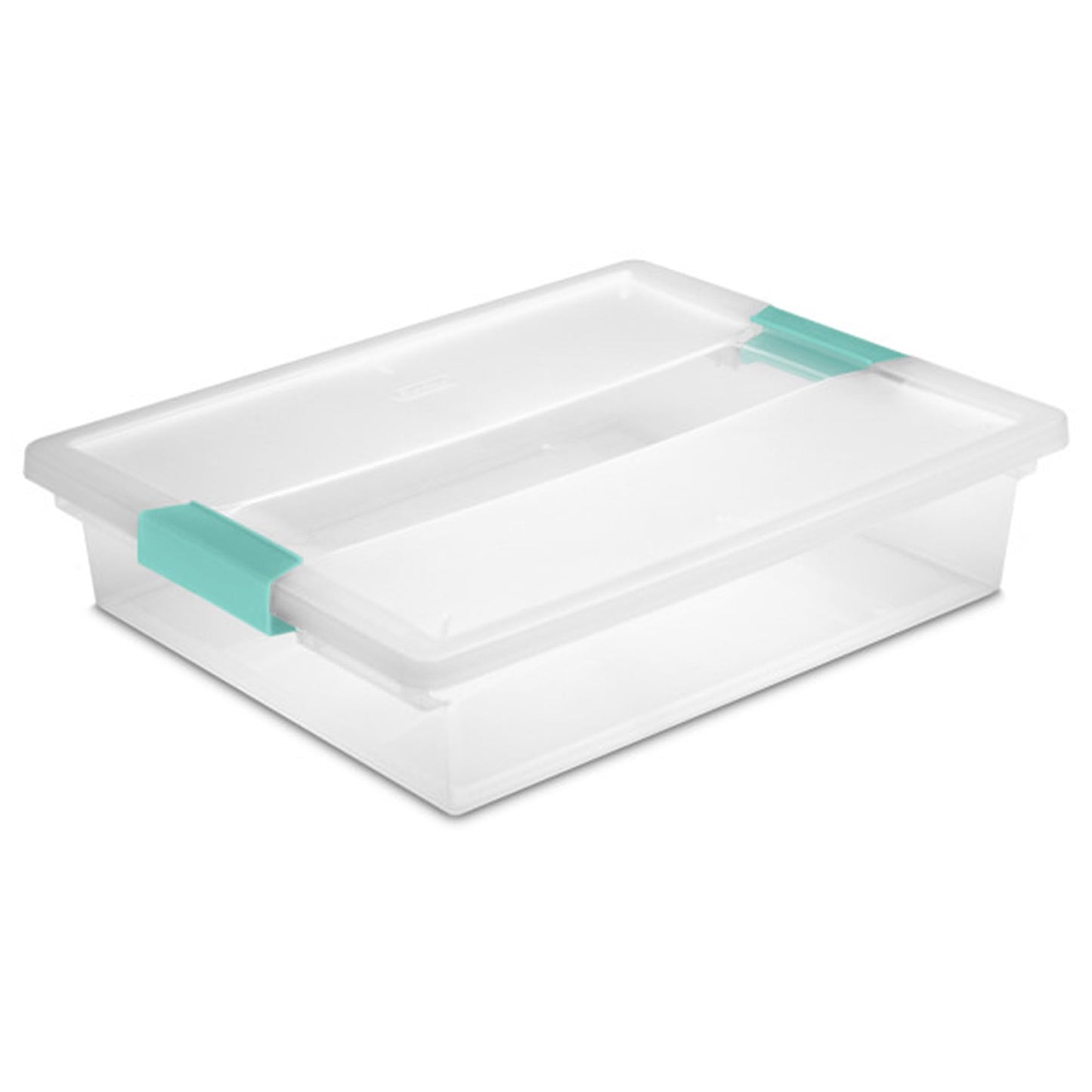Sterilite Small Clip Box, Stackable Small Storage Bin with Latching Lid, Plastic Container to Organize Office, Crafts, Clear Base and Lid, (Pack of 6)
