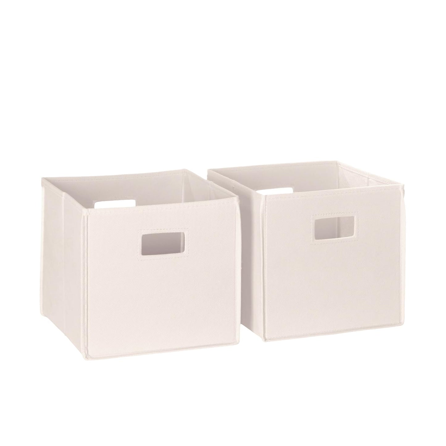 RiverRidge Folding Storage Bins - 2-pack of 10in Tall Taupe Cubes